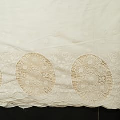 Cream Dyeable Color Cotton Cutwork Embroidered Fabric