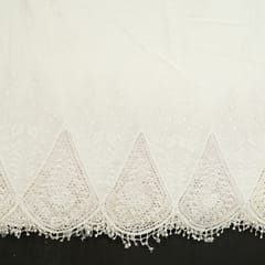 Cream Dyeable Color Cotton Cutwork Embroidered Fabric