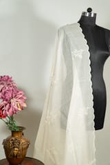 Dyeable Chanderi Embroidered Dupatta