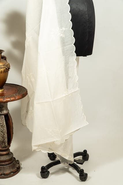 Dyeable Chanderi Embroidered Dupatta