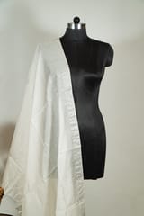 Off White Dyeable Chanderi Dupatta with Silver Border – Elegant & Versatile