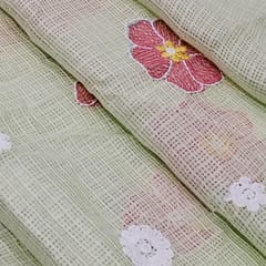 Pista Kota Checks Embroidered Floral Fabric – Thread & Sequins Work