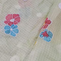 Pista Kota Checks Embroidered Floral Fabric – Thread & Sequins Work