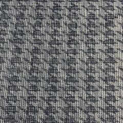 Navy Blue Colour Tweed ZigZag Fabric
