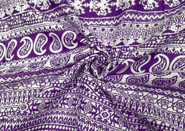 Printed Cotton Cambric Purple Geometric