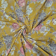 Mustard Colour Cotton Flex Discharge Printed Fabric