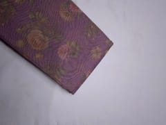 Purple Floral Tissue Embroidery Fabric