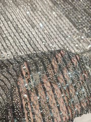 Net beeds Net Embroidered Fabric