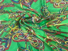 Printed Chiffon Green Abstract