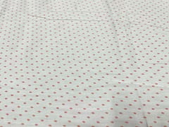Printed Cotton Mul Satin White Orange Dots