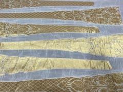 Dyeable Georgette Kali White Golden Checks Floral
