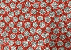 Printed Cotton Cambric Orange White Abstract