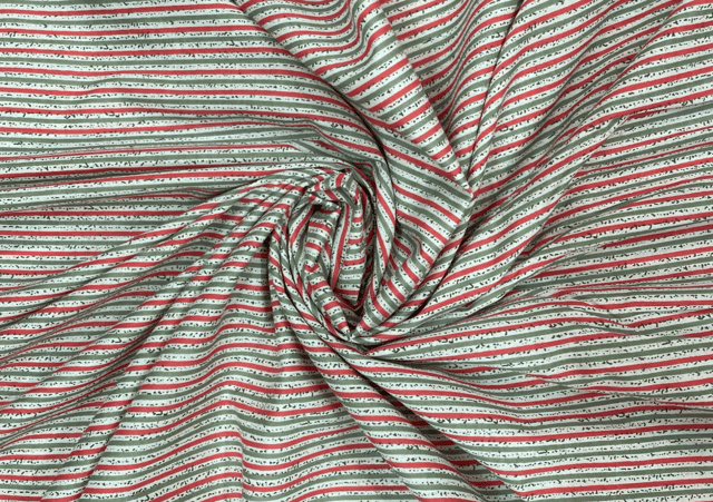 Printed Cotton Cambric MultiColour Stripes