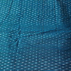 Black and Blue Colour Cotton Ikat Fabric