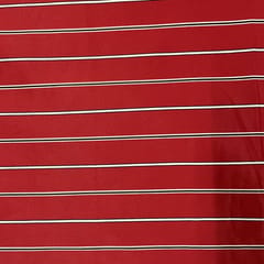 Rust Colour Mettalic Lycra Stripes Fabric