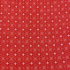 Orange Colour Cotton Silk Printed Fabric
