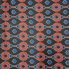 Black Colour Cotton Cambric Printed Fabric