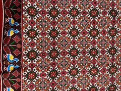 Maroon Abstract Upada Silk Fabric