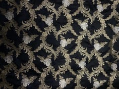 Black Floral Semi Brocade Fabric