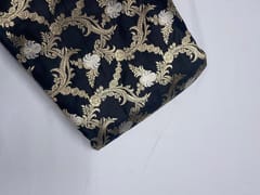 Black Floral Semi Brocade Fabric