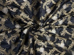 Black Floral Semi Brocade Fabric