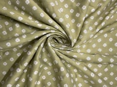 Light Mehndi Green Abstract Chanderi Fabric