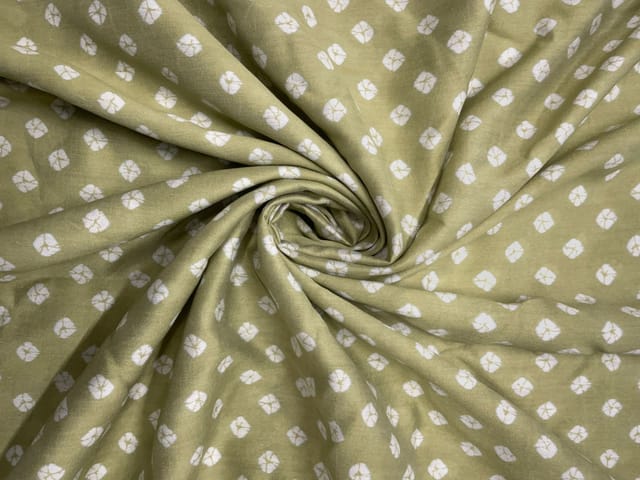 Light Mehndi Green Abstract Chanderi Fabric