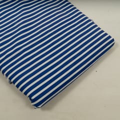 Cotton Cambric Blue White Stripes Print