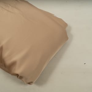 Beige Plain Armani Satin Lycra Fabric