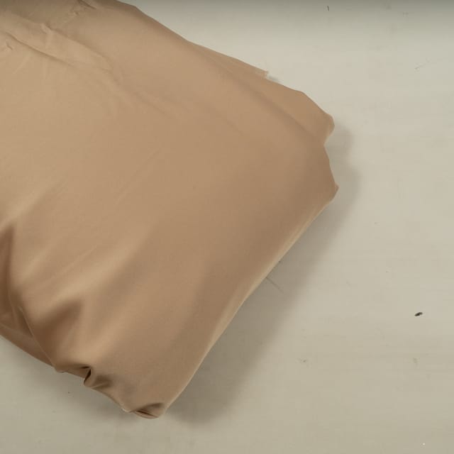 Beige Plain Armani Satin Lycra Fabric