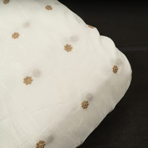 Dyeable Dola Silk Embroidered Fabric