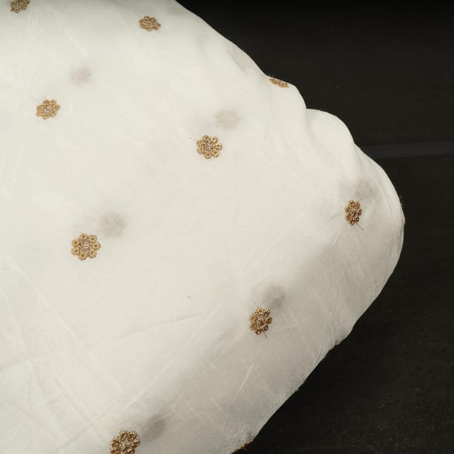 Dyeable Dola Silk Embroidered Fabric