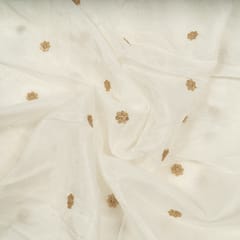 Dyeable Dola Silk Embroidered Fabric