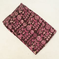 Wine and Pink Color Modal Satin Printed Fabric (1.90Meter Cut Piece)