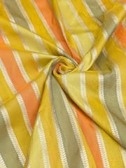 Bright Yellow Candy Stripe Jacquard Fabric