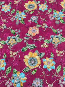 Rani Pink Crepe Position Printed Fabric