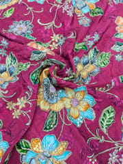 Rani Pink Crepe Position Printed Fabric