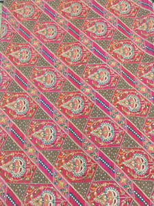 Rani Pink Crepe Position Printed Fabric