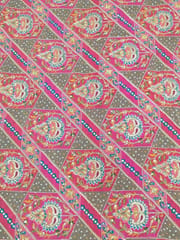Rani Pink Crepe Position Printed Fabric