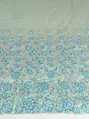 Floral Sequins Embroidered Net Fabric