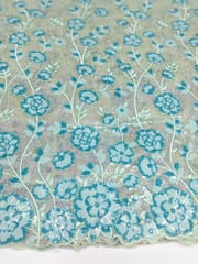 Floral Sequins Embroidered Net Fabric