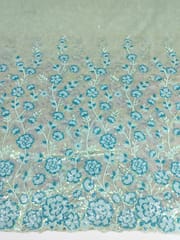 Floral Sequins Embroidered Net Fabric