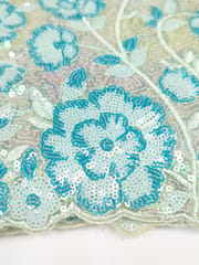 Floral Sequins Embroidered Net Fabric