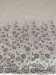 Floral Sequins Embroidered Net Fabric