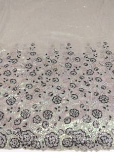 Floral Sequins Embroidered Net Fabric
