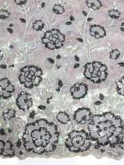 Floral Sequins Embroidered Net Fabric