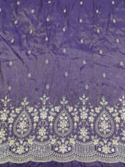 Purple Viscose Tissue Fabric With Sequins and Beads work