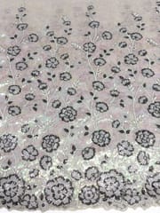 Floral Sequins Embroidered Net Fabric