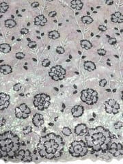 Floral Sequins Embroidered Net Fabric