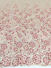 Floral Sequins Embroidered Net Fabric